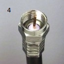 Conector colocado en el cable coaxial